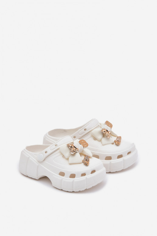 Sussid Laste jalanõud Laste Kerged rannaplätud lipsukesega I Ozdobami valget värvi Selvana Sussid Laste jalanõud Laste Kerged rannaplätud lipsukesega I Ozdobami valget värvi Selvana