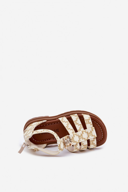Laste sandaalid  Ze Kuldset värvim Detalem beeži värvi Vesira Laste sandaalid  Ze Kuldset värvim Detalem beeži värvi Vesira