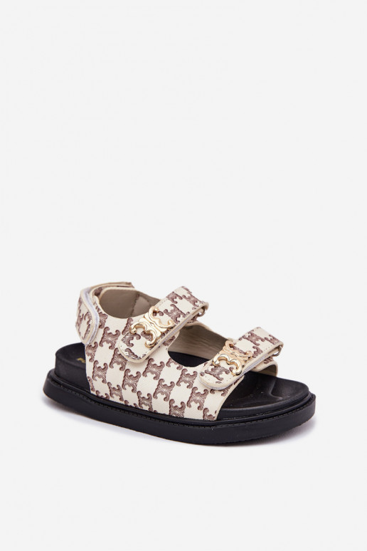 Laste sandaalid krõpsudega kinnitatav Ze Kuldset värvimi Detalami beeži värvi Cavina Laste sandaalid krõpsudega kinnitatav Ze Kuldset värvimi Detalami beeži värvi Cavina