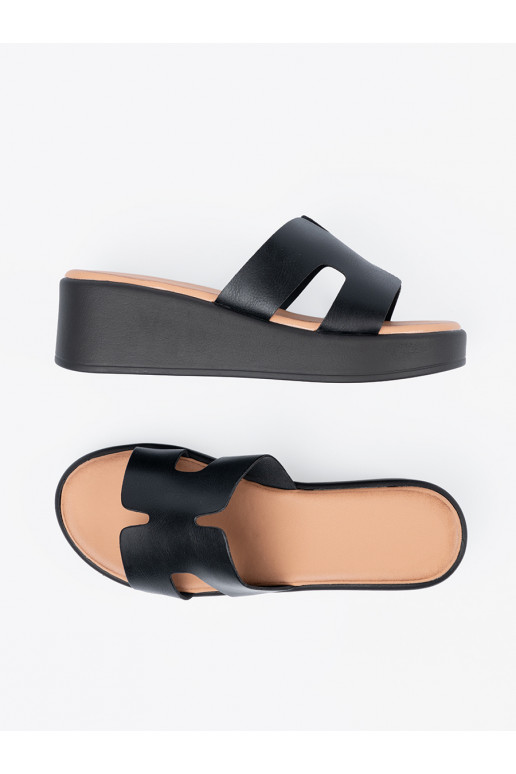 Naiste sussid platvormiga Mustad