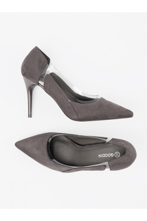 Halli värvi  poolsaapad z przeźroczystymi wstawkami