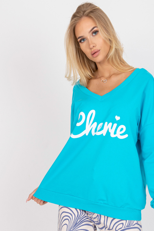 Sinine ja valge puuvillane Oversize...