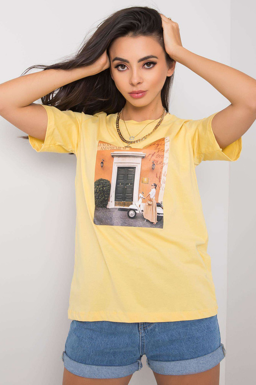 Kollane t-särk Gloria trükiga Kollane t-särk Gloria trükiga