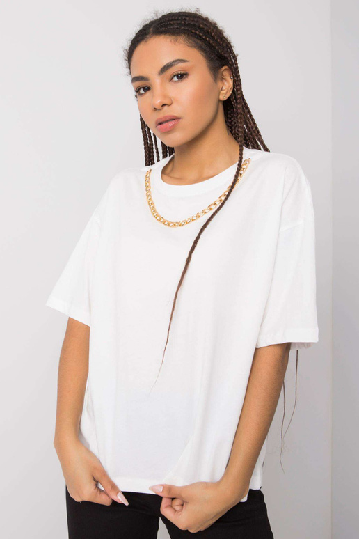 Valge puuvillane t-särk Donna RUE PARIS