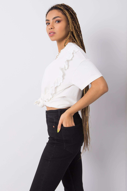 Valge volangidega T-särk Mylene