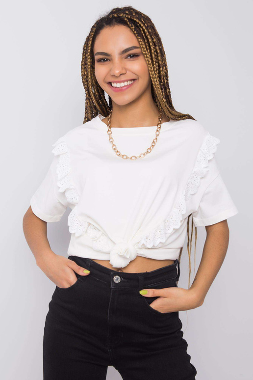 Valge volangidega T-särk Mylene