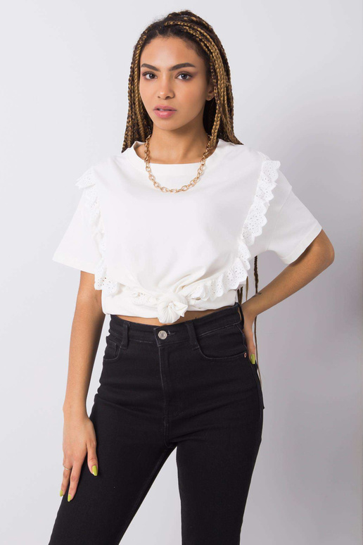 Valge volangidega T-särk Mylene