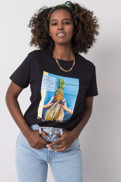 Lotta puuvillane naiste must T-särk Lotta puuvillane naiste must T-särk