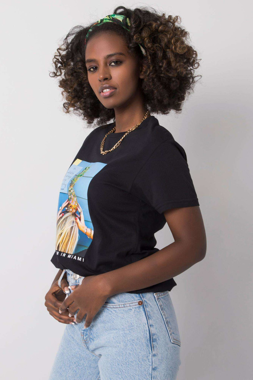 Lotta puuvillane naiste must T-särk Lotta puuvillane naiste must T-särk