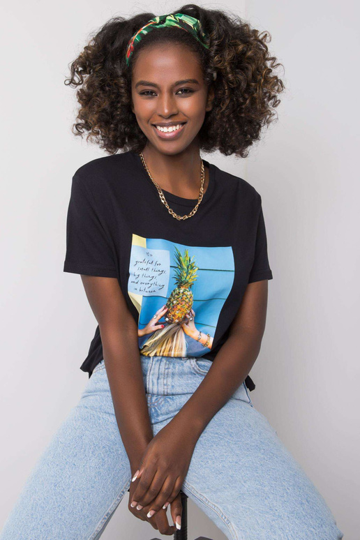 Lotta puuvillane naiste must T-särk Lotta puuvillane naiste must T-särk