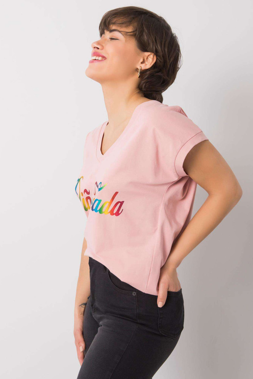 Määrdunud roosa Hollise trükiga T-särk