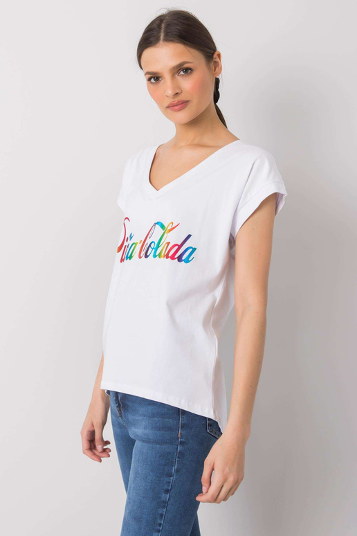 Valge Hollise trükiga T-särk Valge Hollise trükiga T-särk