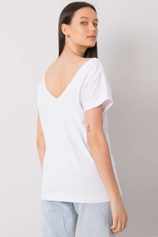 Valge Hortense trükiga T-särk