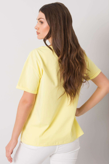 Kollane Aosta trükiga T-särk