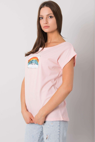 Heleroosa Aloha trükiga T-särk 2