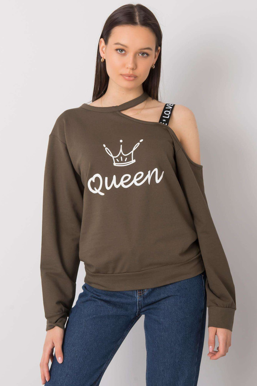 Khaki värvi pluus Glenda trükiga