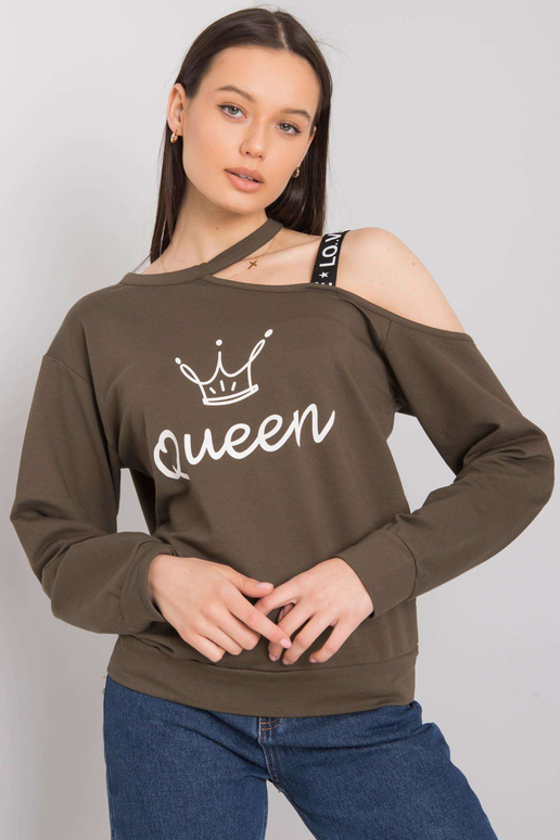 Khaki värvi pluus Glenda trükiga