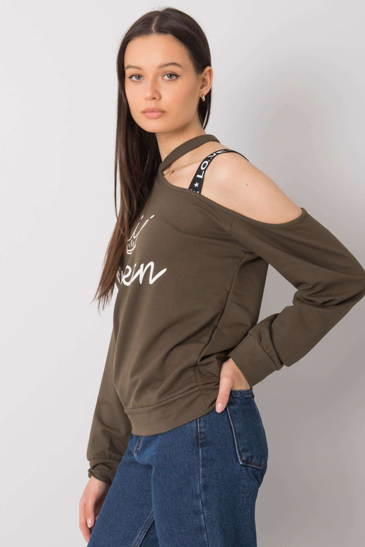 Khaki värvi pluus Glenda trükiga