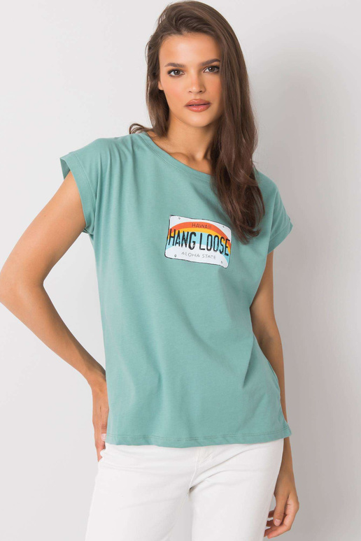 Heleroheline Aloha trükiga T-särk