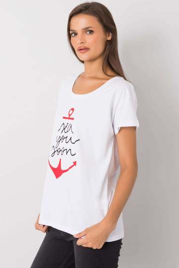 Valge silva trükiga T-särk