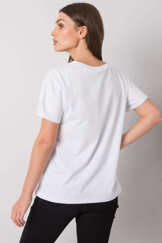 Valge Aosta trükiga T-särk