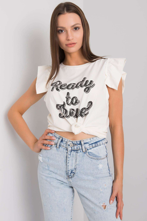 Ecru pluus Beverly trükiga