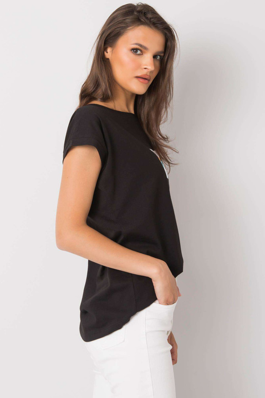 Must Aloha trükiga T-särk