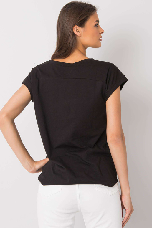 Must Aloha trükiga T-särk