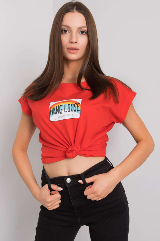 Punane Aloha trükiga T-särk Punane Aloha trükiga T-särk