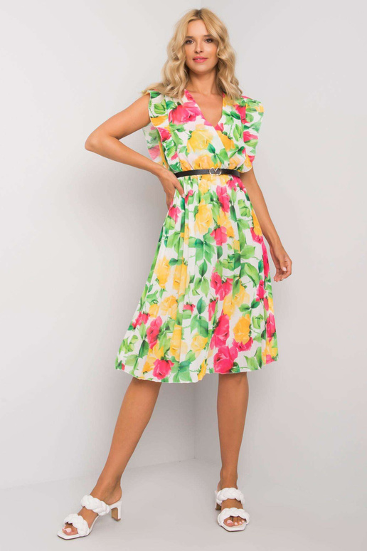 Valge ja tumeroosa lilleline kleit...