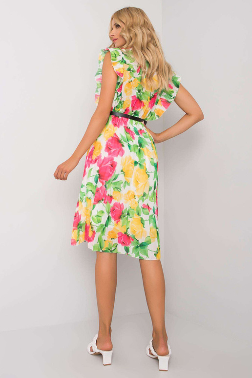 Valge ja tumeroosa lilleline kleit...