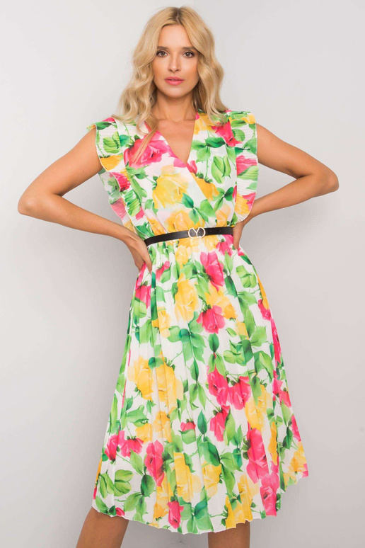 Valge ja tumeroosa lilleline kleit...