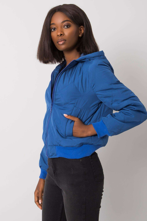 Tumesinine tepitud kapuutsiga jope Larah