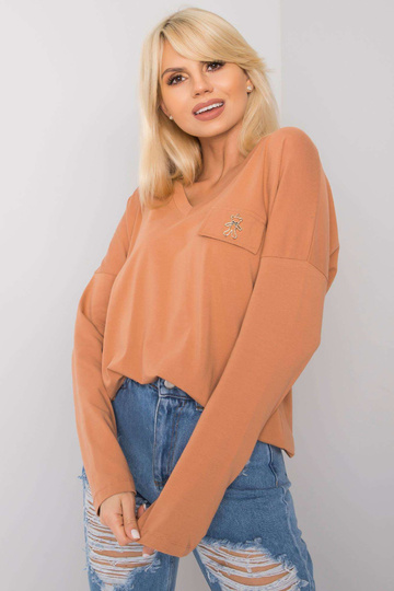 Helepruun V-kaelusega pluus...