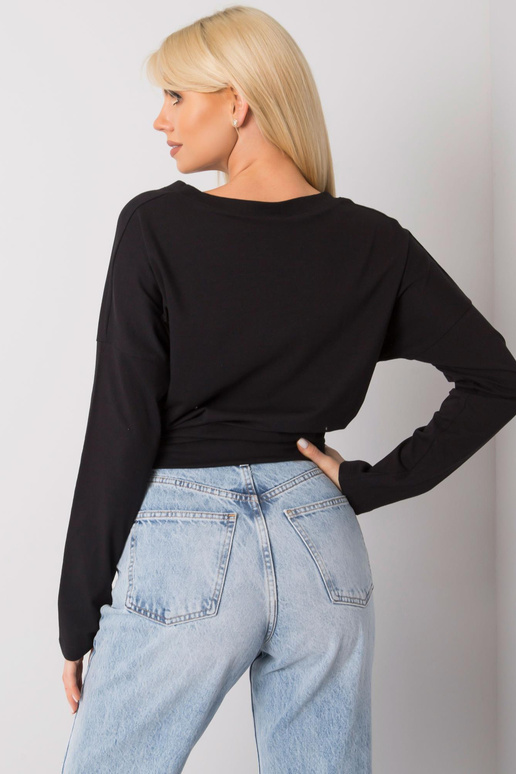 Bianca must V-kaelusega pluus