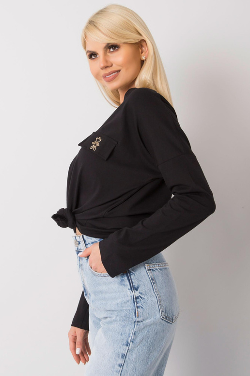 Bianca must V-kaelusega pluus