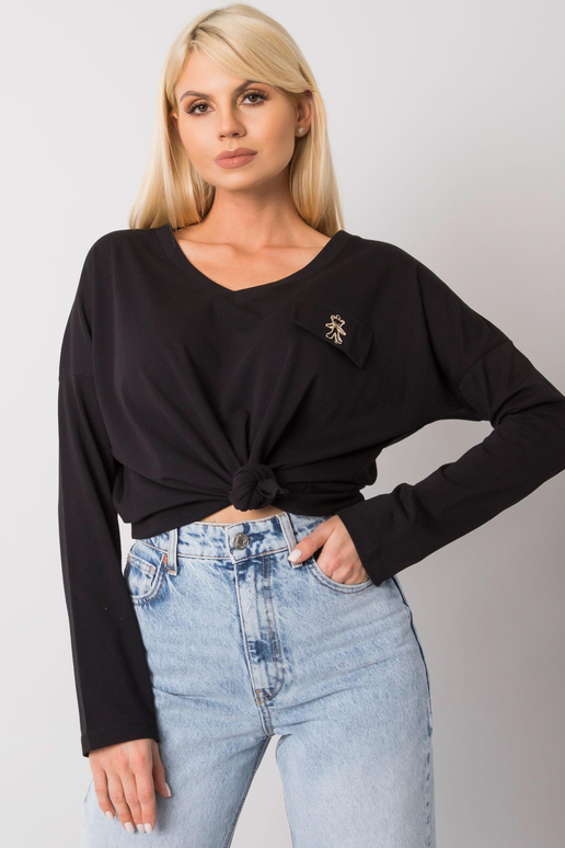 Bianca must V-kaelusega pluus