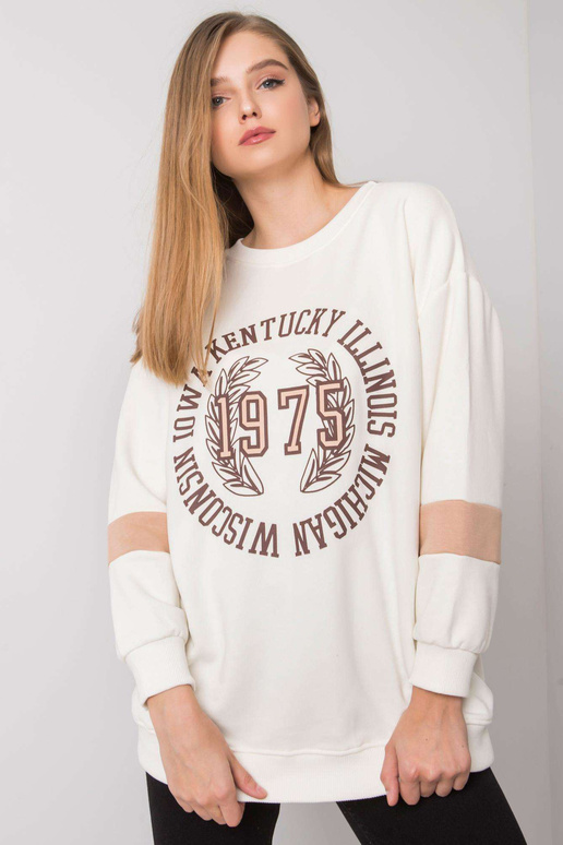 Ecru ülisuur Kate trükiga dressipluus