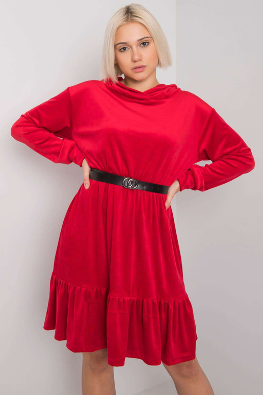 Punane veluurkleit Casablanca vööga Punane veluurkleit Casablanca vööga