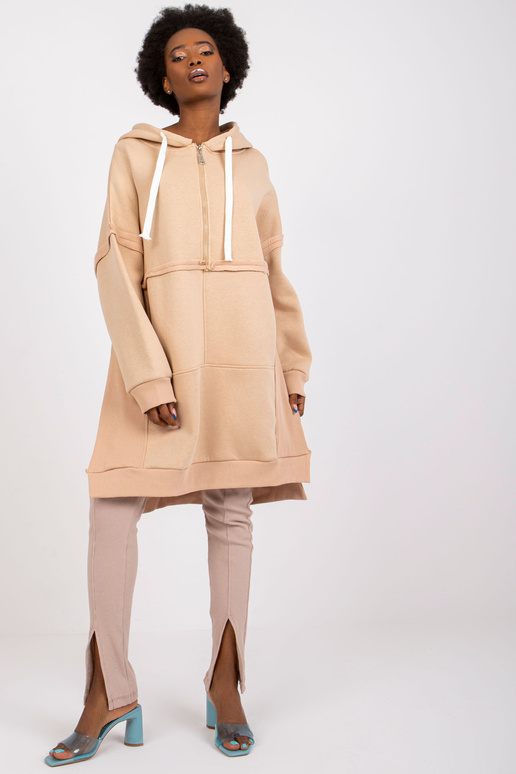 Beež pikk dressipluus Bostoni kapuutsiga