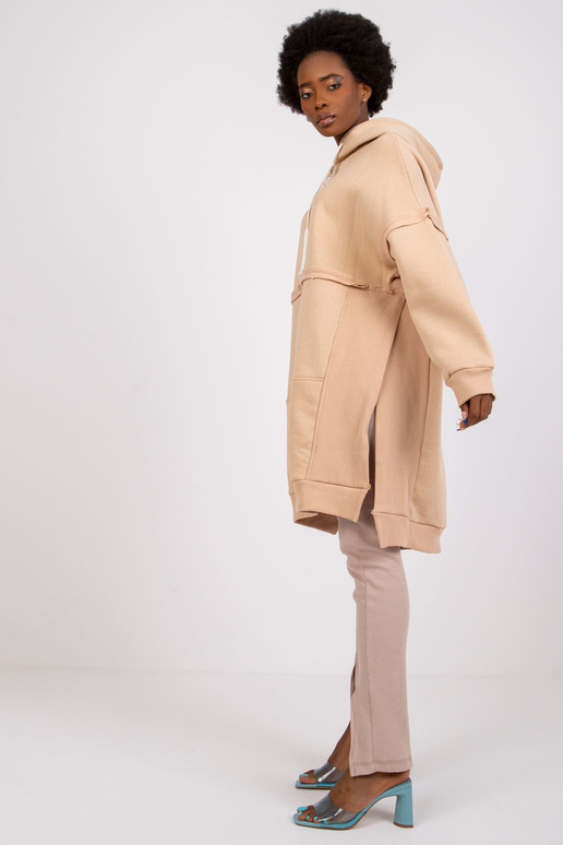 Beež pikk dressipluus Bostoni kapuutsiga