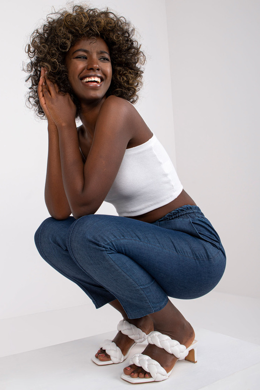 Tumesinised püksid elastse vöökohaga...