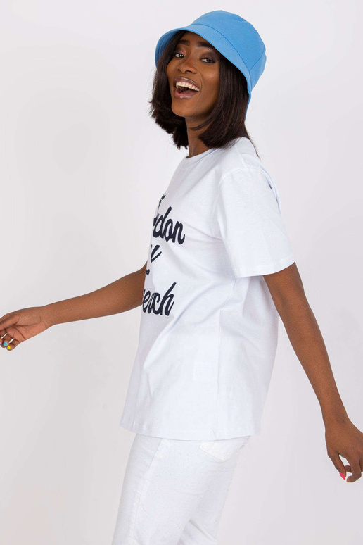 Valge puuvillane nefriittrükiga T-särk