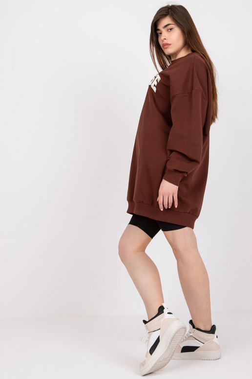 Tumepruun dressipluus Jessica trükiga