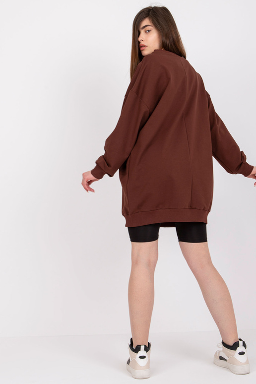 Tumepruun dressipluus Jessica trükiga