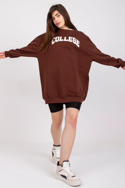 Tumepruun dressipluus Jessica trükiga