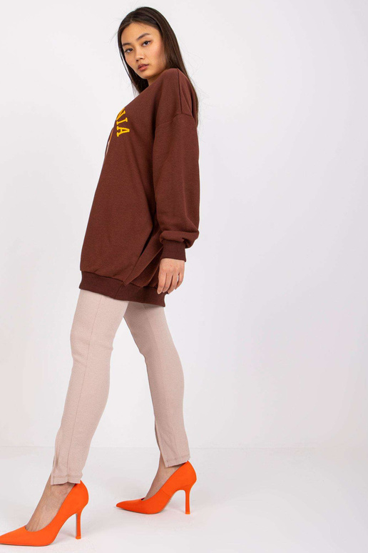 Pruun Suzanne trükiga dressipluus