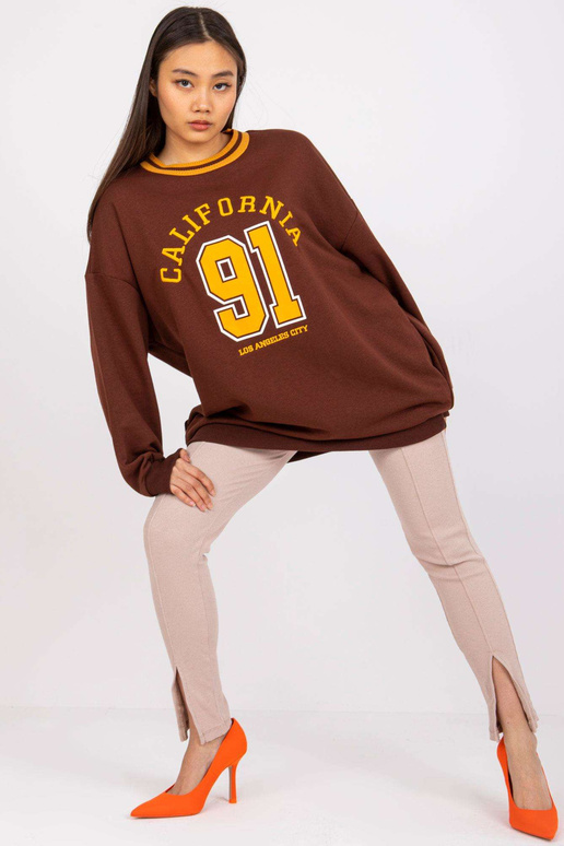 Pruun Suzanne trükiga dressipluus