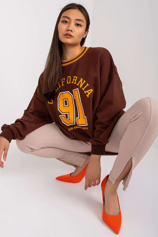 Pruun Suzanne trükiga dressipluus