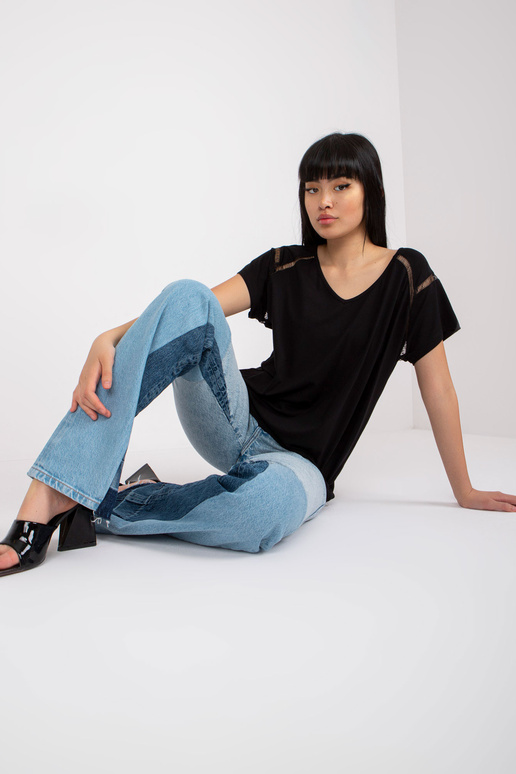 Must viskoosist vabaaja pluus...